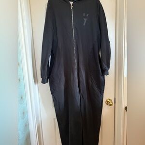 YITTY Black zip up sweatshirt onesie